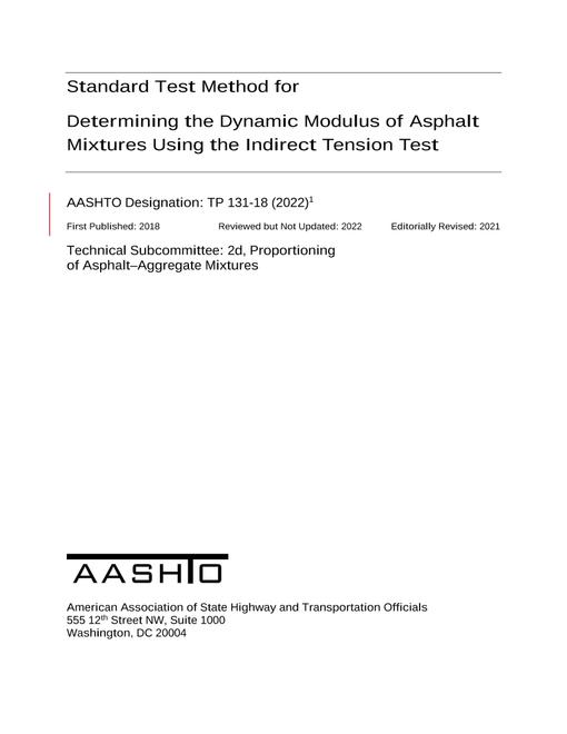 AASHTO TP 131-18 (2022)