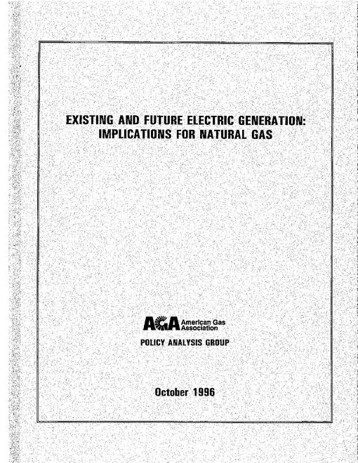 Existing and Future Electric Generation: Implications for Natural Gas