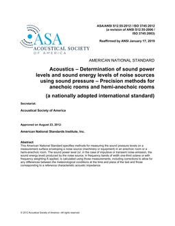 ASA S12.55-2012 / ISO 3745:2012 (R2023)