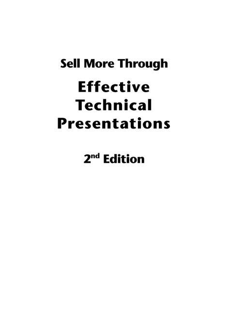 Sell More Through Effective Technical Presentations