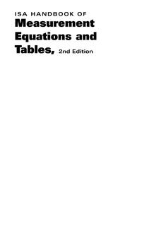 ISA Handbook of Measurement Equations and Tables