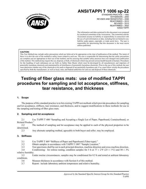 TAPPI T 1006 sp-15 (R2022)